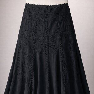 Women's mid calf embroidered skirt